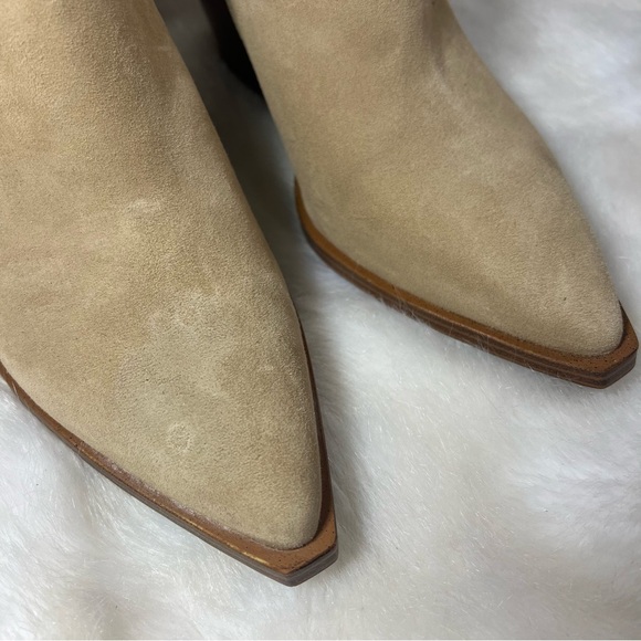 Vince Camuto beige boots suede leather booties coastal cowgirl country festival - Picture 5 of 10